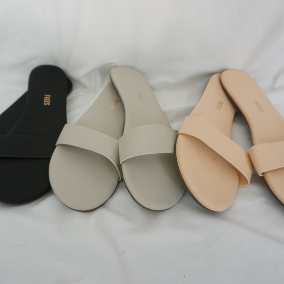 Tkees ALEX Women's Sandals NWT Black Stone Gray Rose Quartz/Pink $80 - Picture 2 of 3